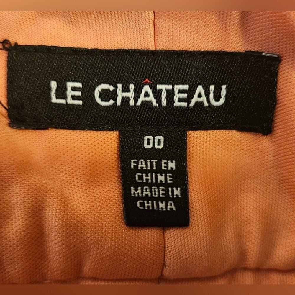 le Chateau Salmon Color Solid Eyelet Embroidery Shorts - Picture 7 of 8